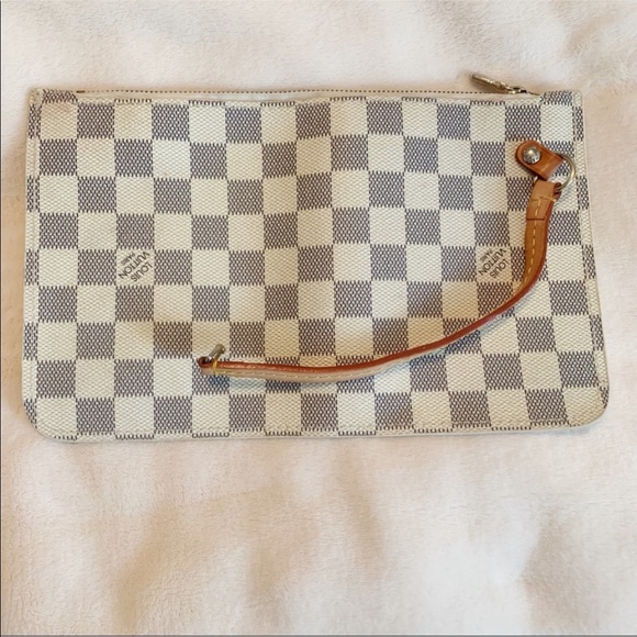 Louis Vuitton Style Neverfull Pouchette Azur Damier